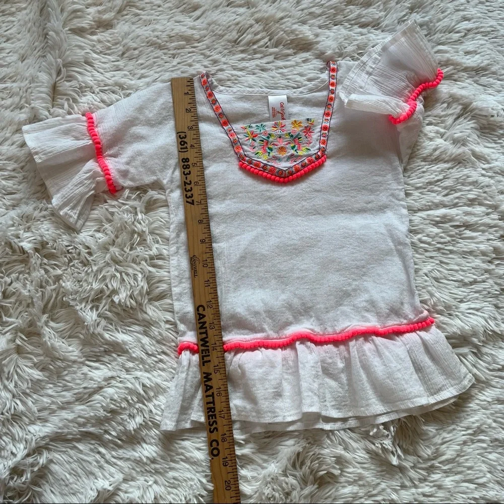 Cat & Jack Size 3T White with Multi Color Embroidery Swimsuit Coverup Dress - Picture 7 of 10